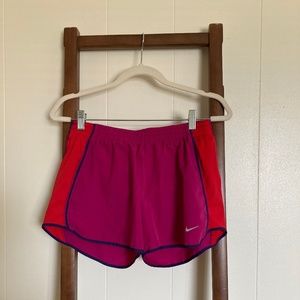 Pink and Red Nike Shorts